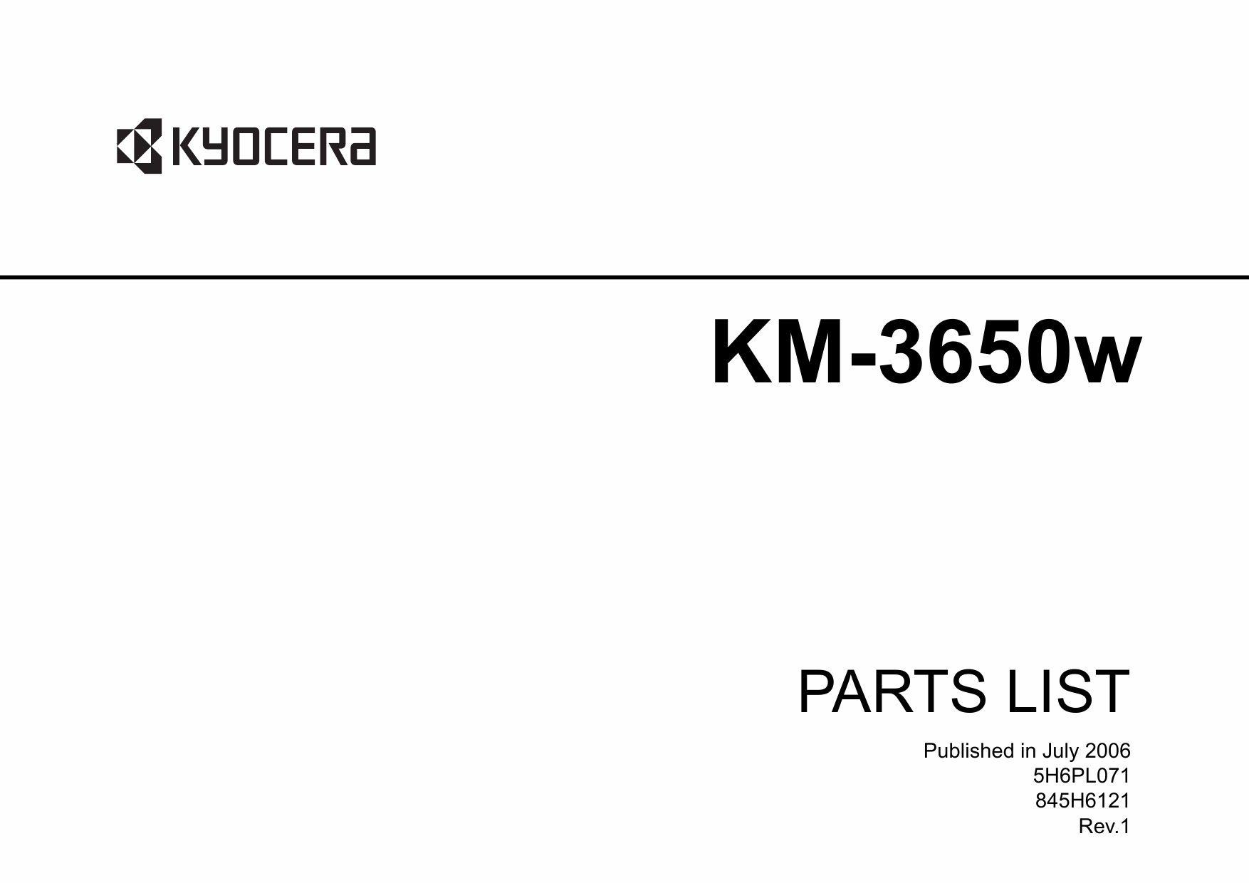 KYOCERA WideFormat KM-3650w Parts Manual-1